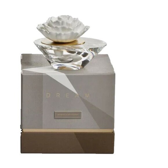 Dream Mini Crystal Edition Porcelain Flower Aroma Diffuser Fig Vetiver By Zodax - Picture 2 of 8